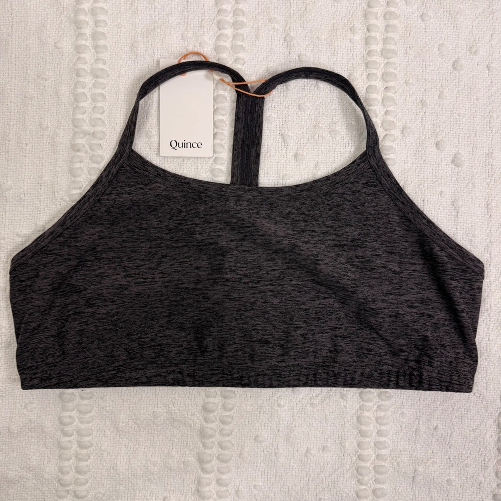 Quince‎ Womens Ultra-Soft Slim Racerback Bra Heather Charcoal XL NWT